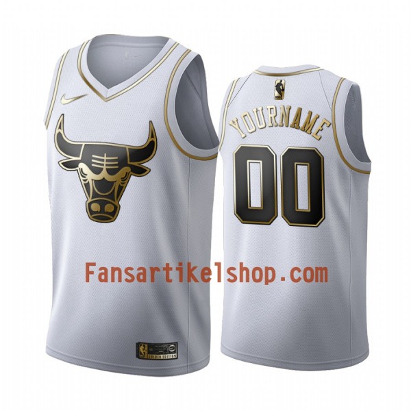 NBA Chicago Bulls Trikot Benutzerdefinierte Nike 2019-2020 Weiß Golden Edition Swingman - Herren NBA Chicago Bulls Trikot Benutzerdefinierte Nike 2019-2020 Weiß Golden Edition Swingman - Herren